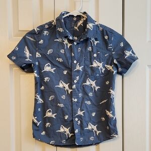 Falls Creek Blue Shark Tropical Ocean Button Down Shirt